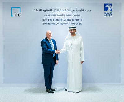 ADNOC Group CEO Dr Sultan Al Jaber with Jeff Sprecher, Chairman and Chief Executive Officer, Intercontinental Exchange.